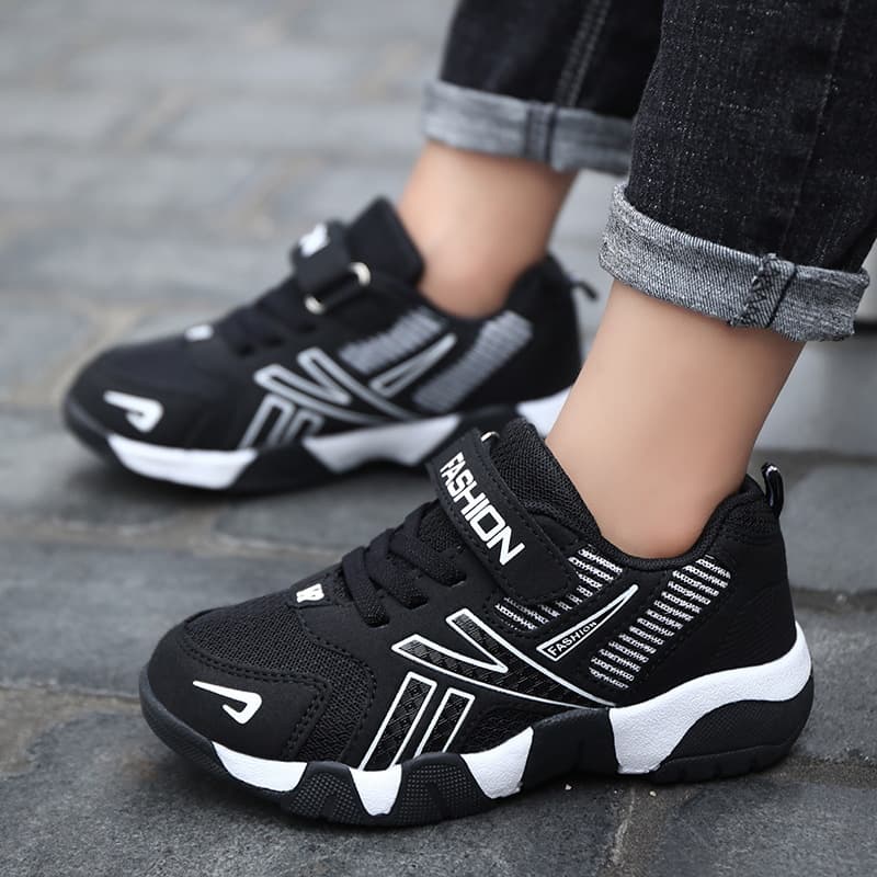 Boys Walking Shoes Leather Anti-Slip Mid-Top Sports Shoes Waterproof Big Kids