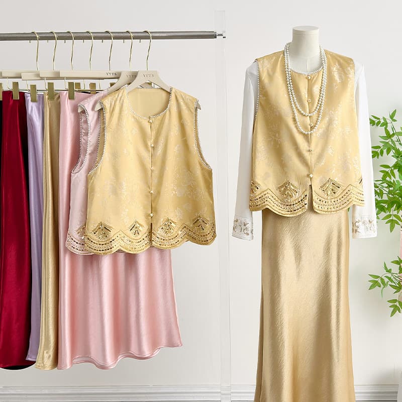 New Chinese Style Embroidery Beaded Vest for Women