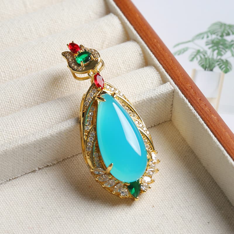 Wholesale High-Quality Natural Inlaid Green Chalcedony Landscape Pendant, Green Agate Buddha and Guanyin Jade Pendant, Live Broadcast Product