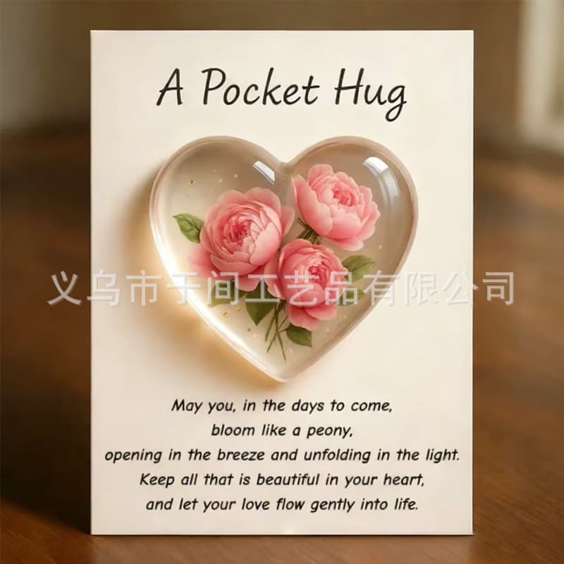 New cross-border product: Hummingbird animal heart-shaped acrylic souvenir, Nurses' Day gift, Valentine's Day keepsake, 2D gift card
