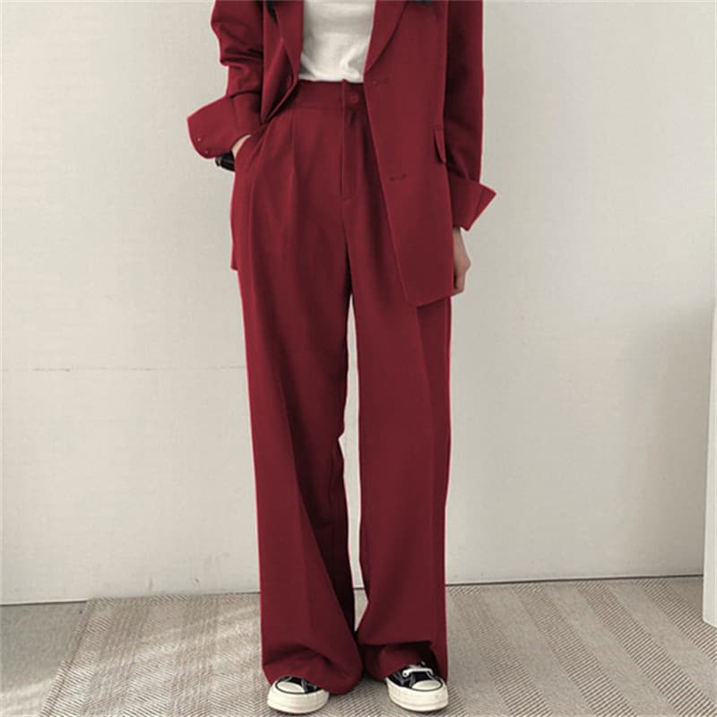 New straight-leg women's trousers, flowing wide-leg pants, Korean style, slim fit, multi-color, lightweight, loose-fitting women's trousers