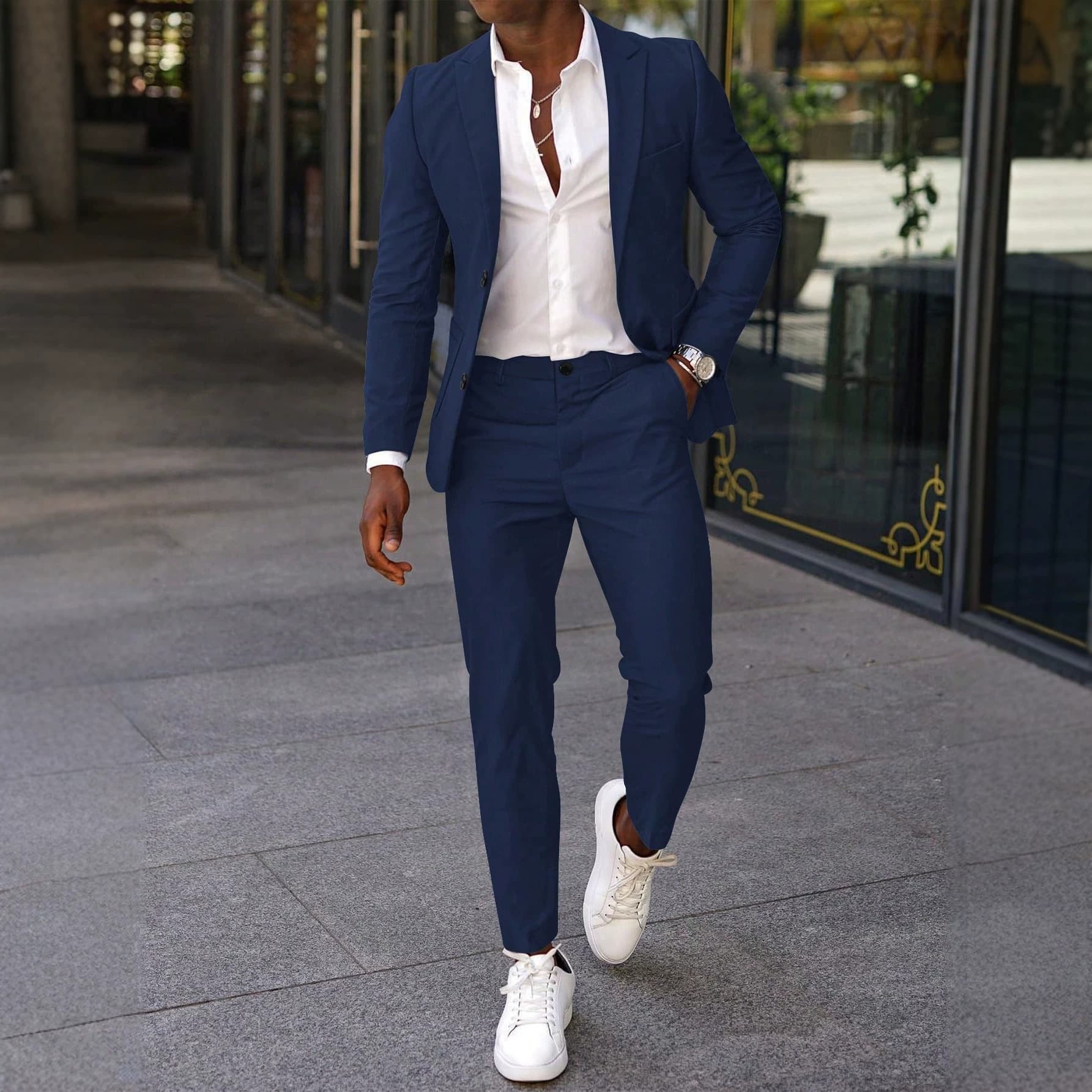 2026 Summer Cross-Border European and American Men's Banquet Formal Wear Business Suit Sets for Men (Amazon)