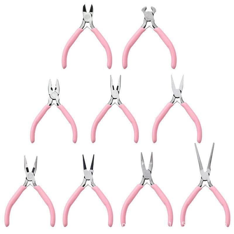 Mini Jewelry Tool Set: Needle Nose Pliers, Round Nose Pliers, Side Cutters, Mini Steel Pliers for Handmade Crafting and Jewelry Making