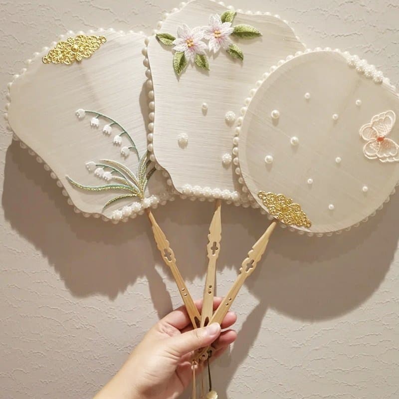 Silk Fan DIY Material Kit, Traditional Ancient Style Frame, Silk Cocoon Fan Accessories, Fan Frame, Fan Bones, Handmade Salon