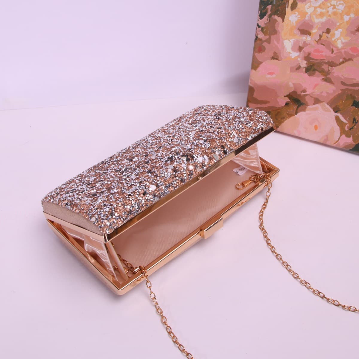 Export European American Full Diamond Evening Bag Crossbody Clutch Banquet Party Bridesmaid Mini Bag