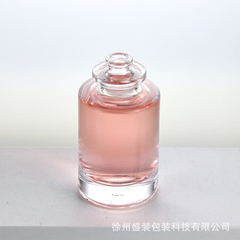 50ml Snap-On Perfume Bottle Transparent Round Thick Bottom Glass Bottle Premium Press Spray Bottle Wholesale