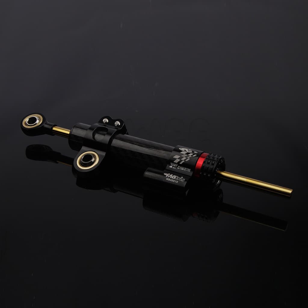 Motorcycle Titanium Steering Damper Short Universal Adjustable Carbon Fiber Stabilizer Damping Bar