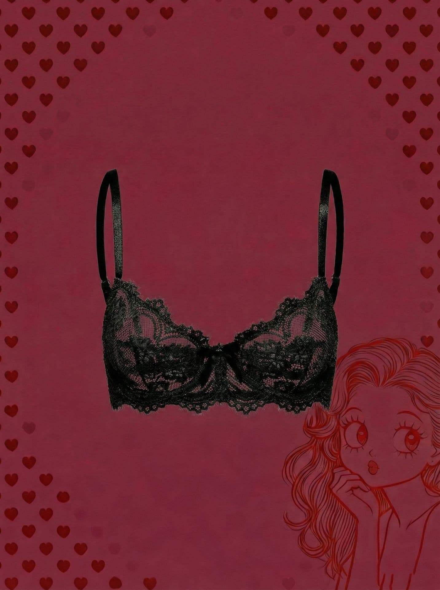 Sheer Lace Floral Bra Sexy Lingerie for Women