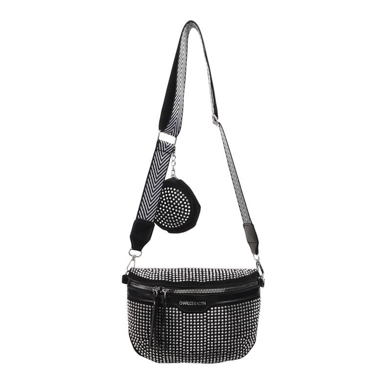 Summer New Fashion Crystal Waist Bag Trendy Simple Shoulder Bag Casual Crossbody Chest Bag