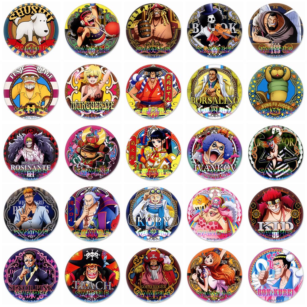 One Piece Badge Merchandise Chopper Zoro Anime Peripheral Keychain 24-Piece Badge Set