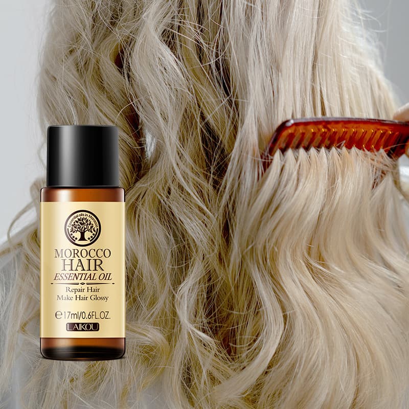 Laikou Moroccan Leave-In Hair Care Essential Oil 17ml Smooth Frizzy Dry Hair Care Cross-Border
