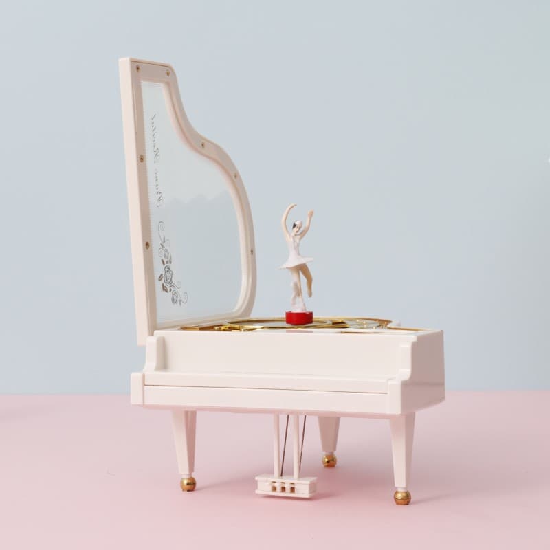 Creative Rotating Dancing Girl Music Box Piano Model Ornament Student Gift Wholesale