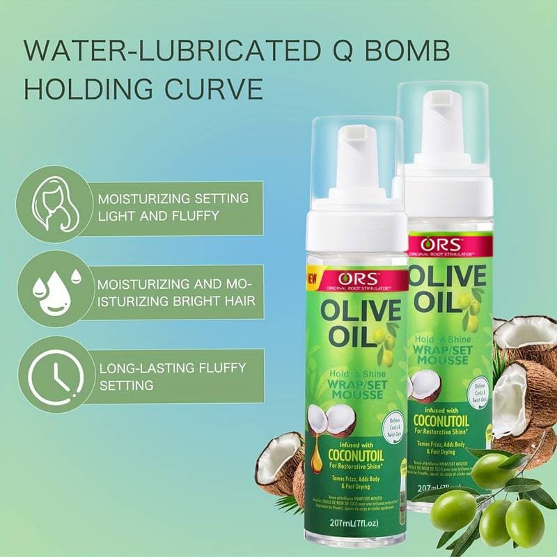 Cross-border Styling Mousse Olive Oil ORS Shaping Spray Hair Volumizing Dry Gel Foam Mousse