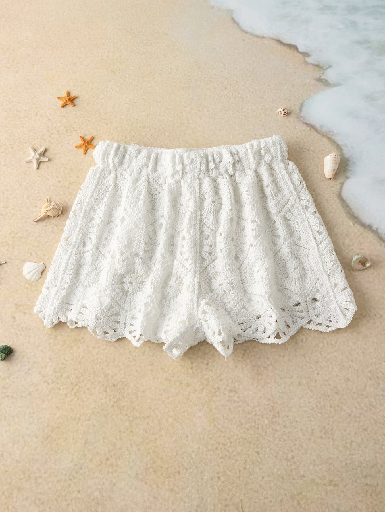 Embroidered Knit Lace Hollow Loose Shorts Anti-Exposure Safety Shorts for Women New Style Outerwear Shorts Base Layer Shorts