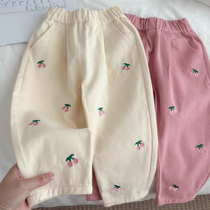 Children's pants, new spring and autumn style, thin and fashionable casual pants, cute girls' embroidered harem pants, long pants, baby autumn clothes