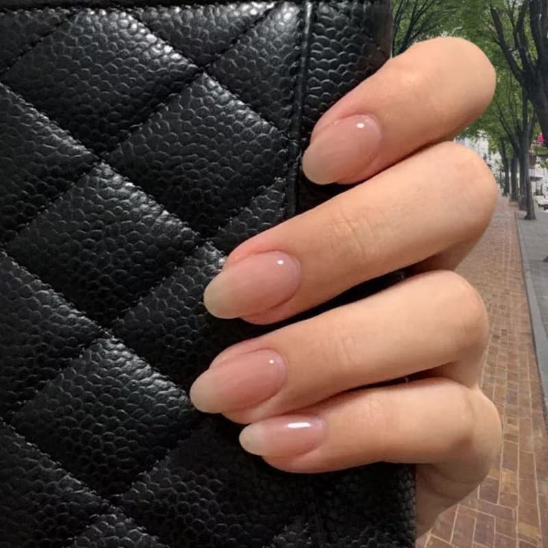 Cross-border handmade wearable nail tips, same style as Ganlu Temple Hua Fei face-touching nail stickers, flattering high-end nude solid color manicure