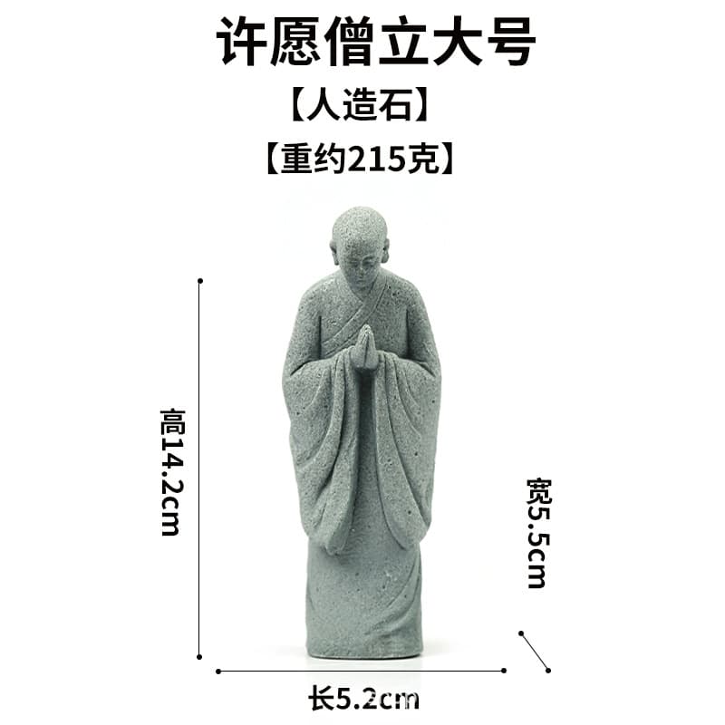 Zen Monk Statue Home Decoration Fish Tank Ornament Tea Pet