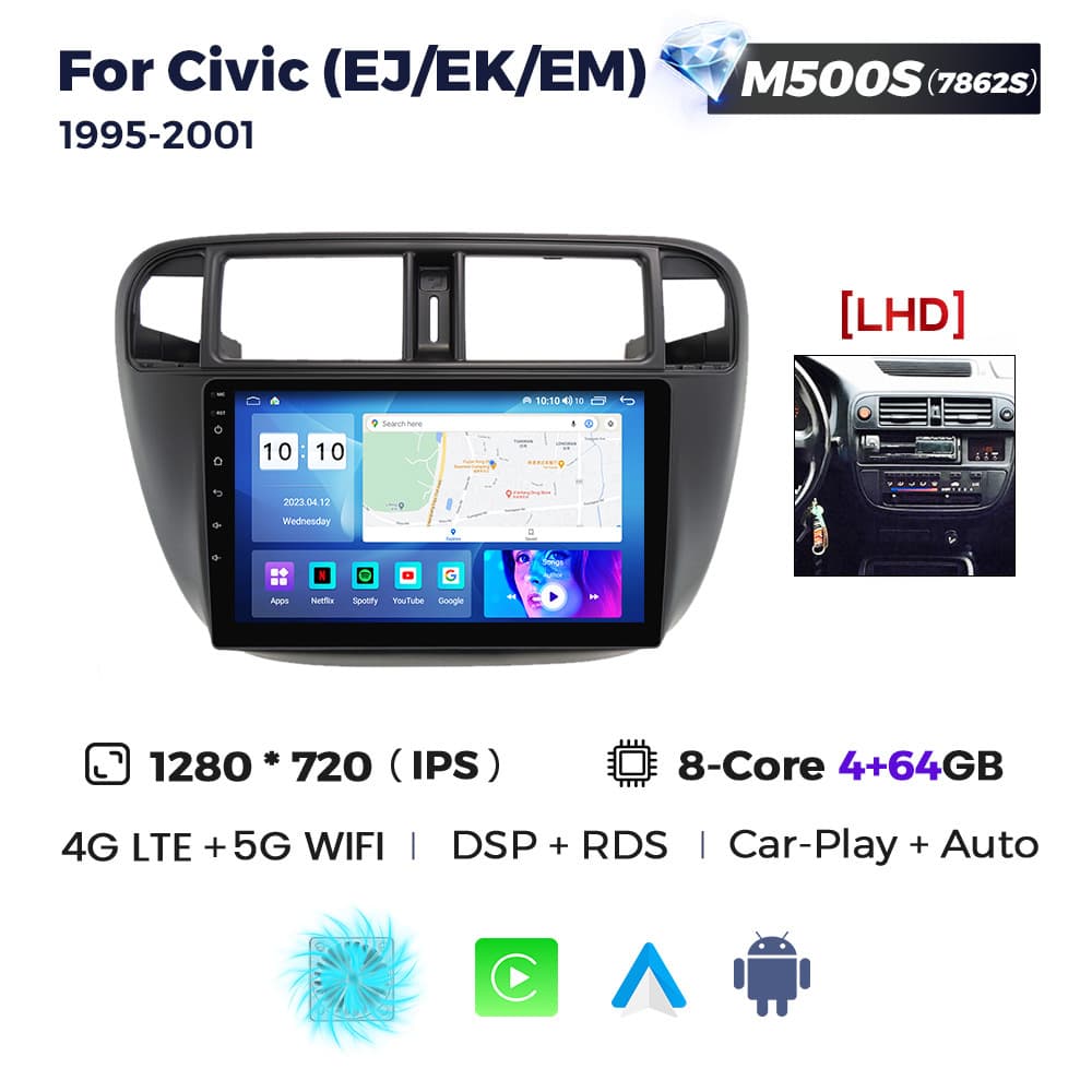 For Honda Civic EJ EK EM 1995-2001 Car Multimedia Upgrade Android Large Screen Bluetooth Navigation Unit