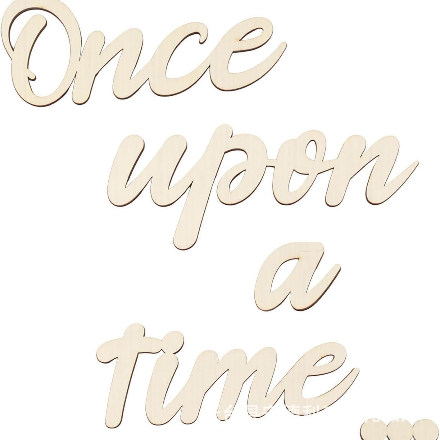 Wooden English Saying Once Upon a Time Bedroom Living Room Wall Decoration Box Set