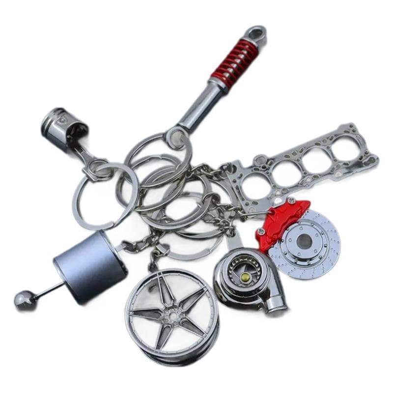 Customized creative car culture keychains, gift ornaments, turbine gear shifters, wheel hubs, brake discs, alloy pendants