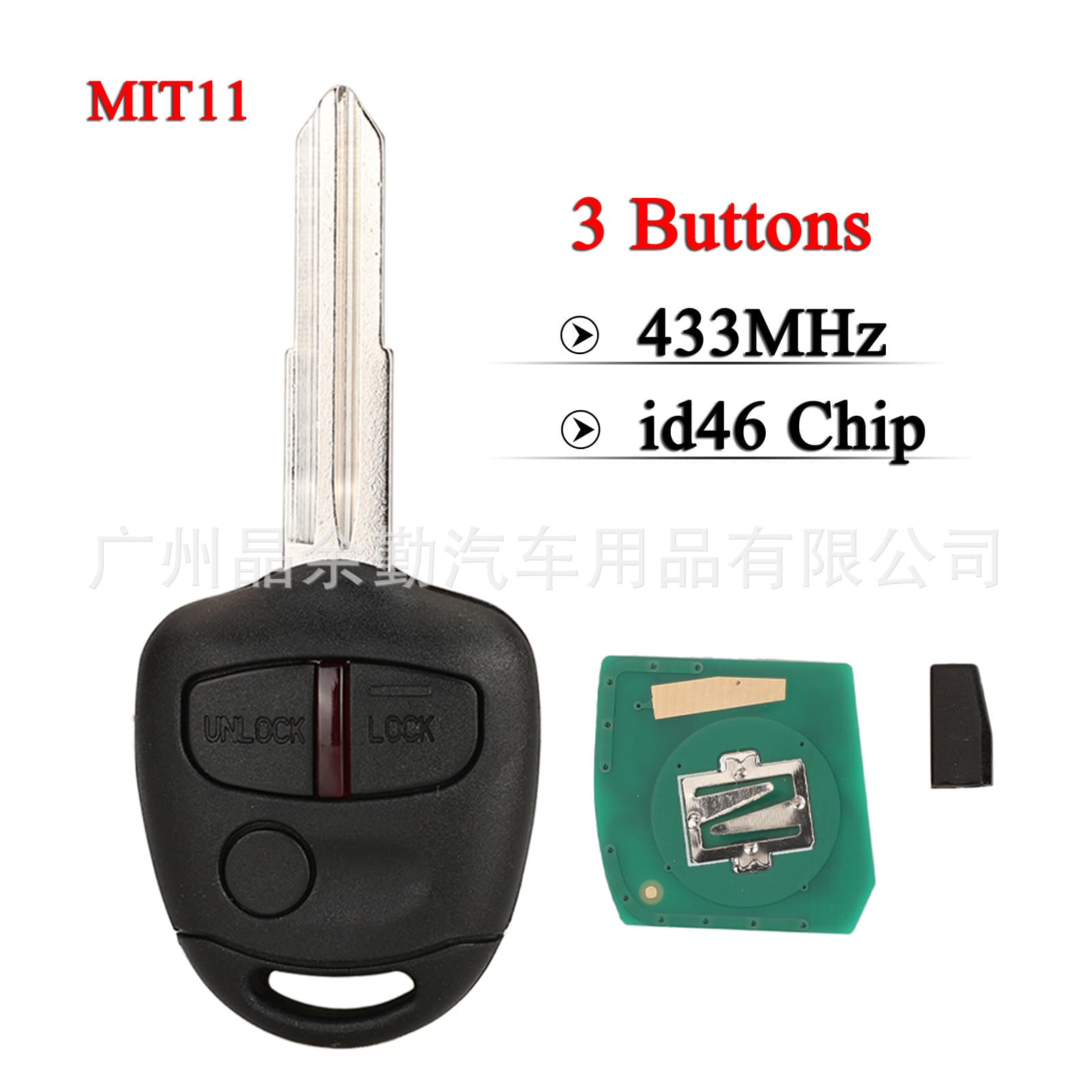 Mitsubishi Outlander ASX Pajero 2/3 Button Car Key 46 Chip 433.92MHz