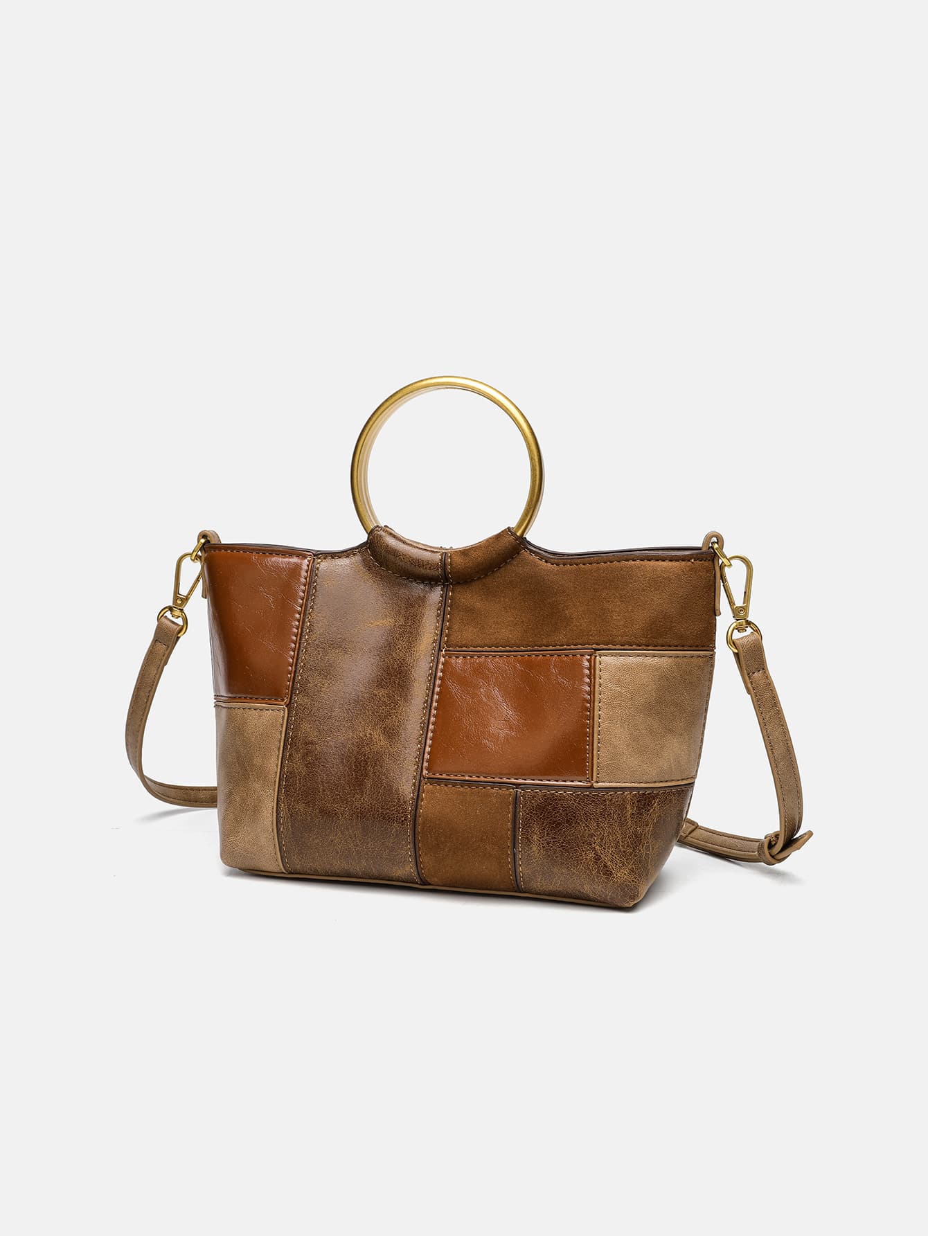 Z Home 2025 Winter Casual Simple Color Block Handbag for Women Hard Mini Fashion Crossbody Bag Commuter Tote Bag