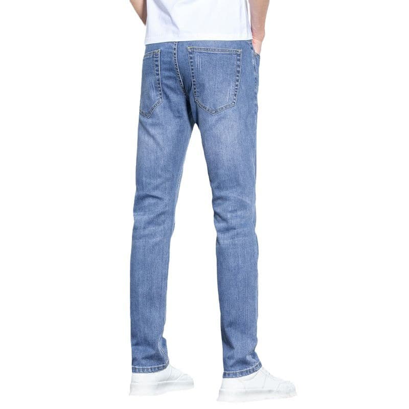 Summer thin men's jeans, ice silk, slim fit, straight leg, trendy brand men's trousers, 2024 new style, men's long trousers, casual and versatile.