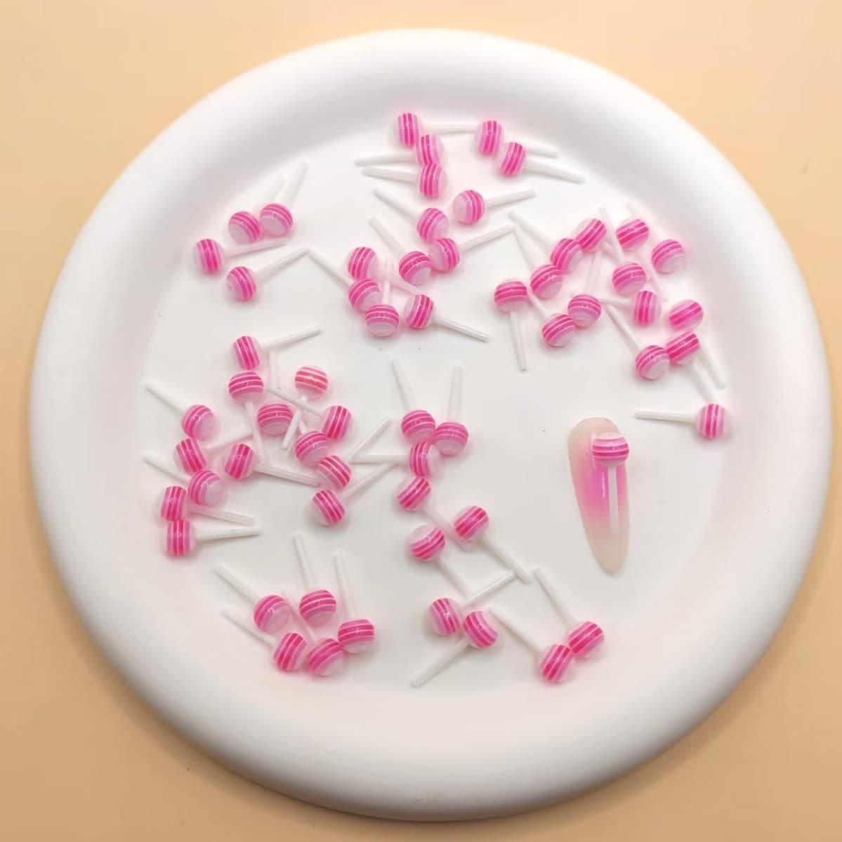 Mini Simulation Cartoon Lollipop Nail Art Accessories 3D Colorful Candy Cream Glue DIY Wearable Nail Accessories