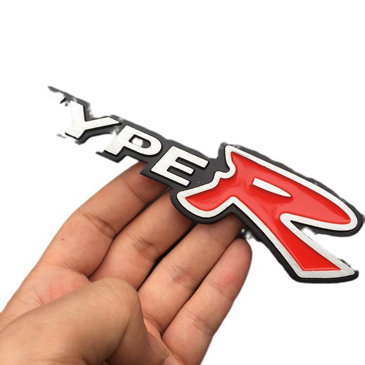 For Type R Car Emblem Fit Honda Fit Civic Metal Car Sticker Custom Rear Tail Badge Body Decal
