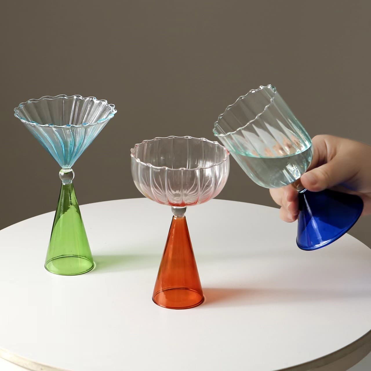 Internet Red Creative Gradient Glass Champagne Wine Goblet Atmosphere High-value Cocktail Cup Bar Supplies