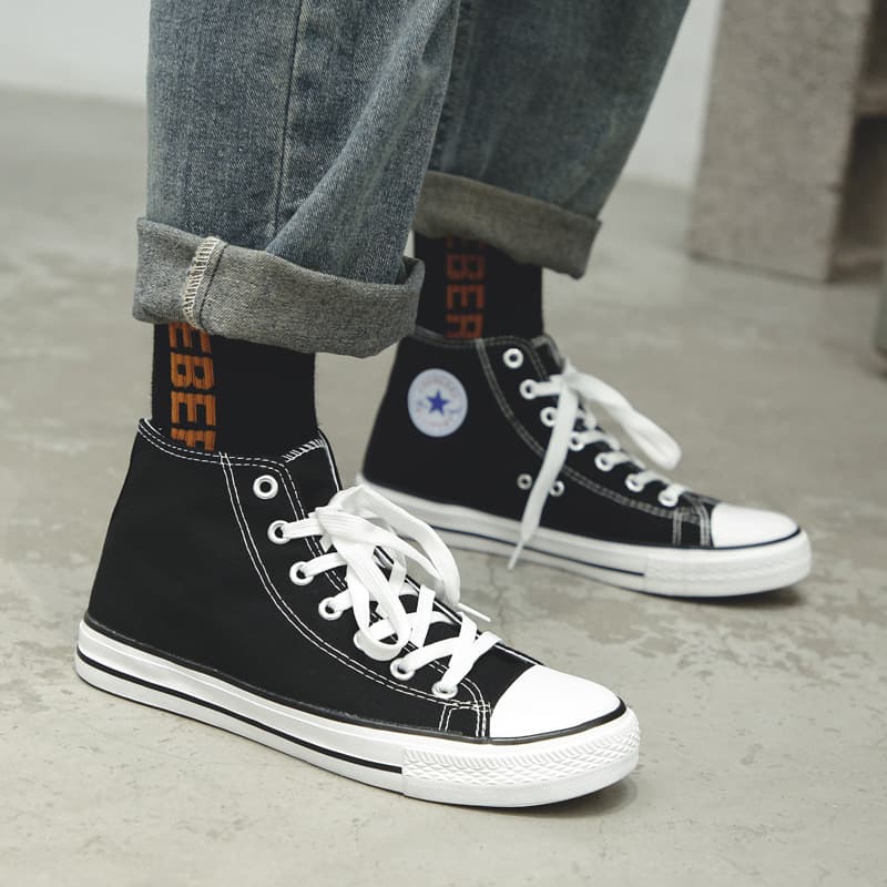 High-top Canvas Shoes for Men Students 2026 Hong Kong Style Classic Korean Casual Japanese Versatile Trendy Unisex Sneakers