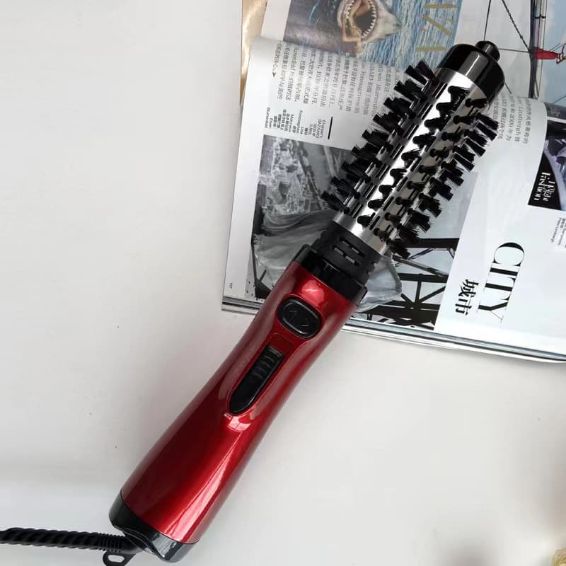Cross-Border Multifunctional Automatic Curling Hair Brush Lazy Straightening Comb Red Curling Hair Dryer Styling Comb Hair Care Manufacturer
