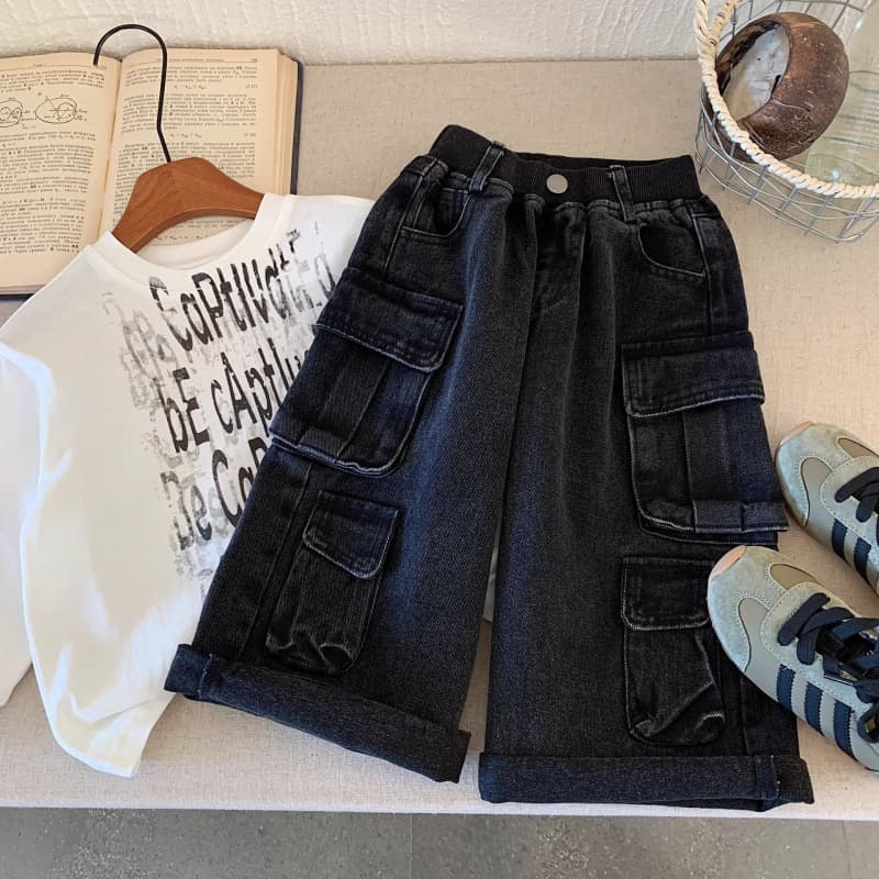 Baby Spring 2026 New Style Large Pocket Children's Workwear Jeans, Cool and Stylish, Versatile Long Pants for Boys and Girls