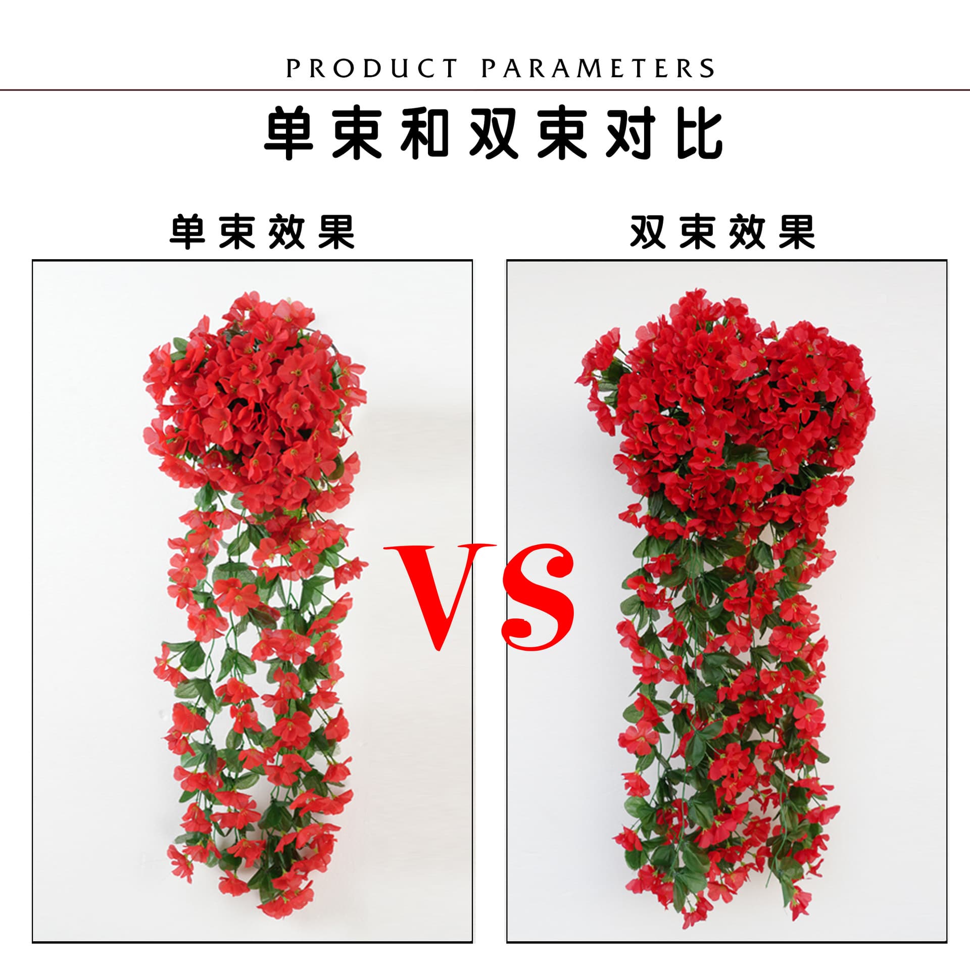 Artificial Violet Wall Hanging Vine for Home Wedding Decoration, Faux Flower Basket Decor, Artificial Plant Embroidered Hanging