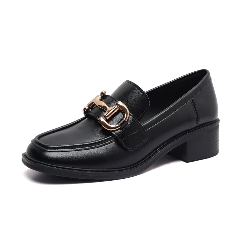 Leather version ~ French style loafers for women, 2026 new spring and autumn flat women's British style black single shoes, leather shoes