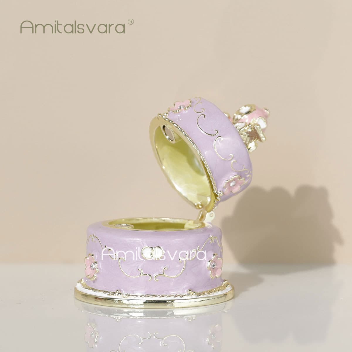 Cake Jewelry Box Gift Enamel Ring Box Princess Souvenir High-End Diamond Ring Decorative Box
