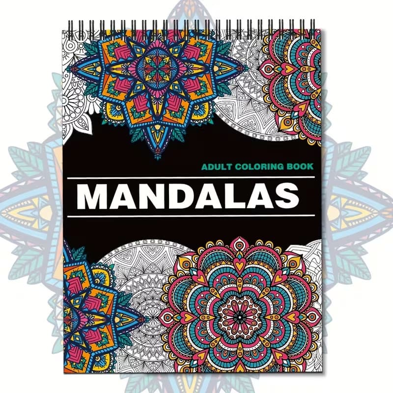 Cross-Border Mandala Coloring Book for Adults and Kids, Creative Stress Relief and Healing Coloring Book, Teacher's Day and Children's Day Gift