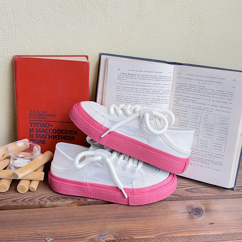 Original white sneakers, two-way canvas shoes, women's spring/summer new chic niche height-increasing Korean style slip-on white sneakers