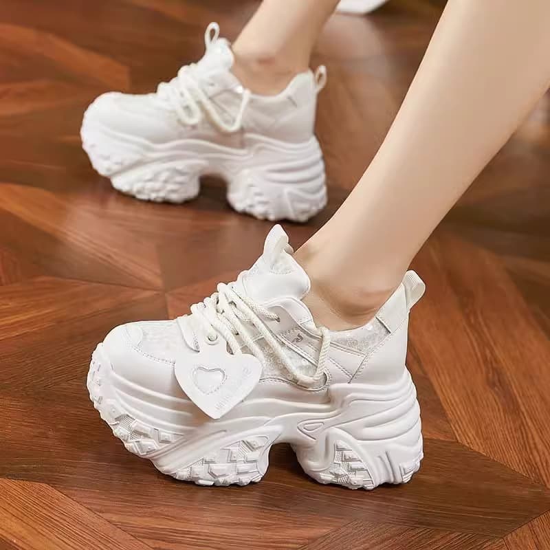 Platform Height Increasing Dad Shoes Women 2025 New Chunky Casual Sneakers