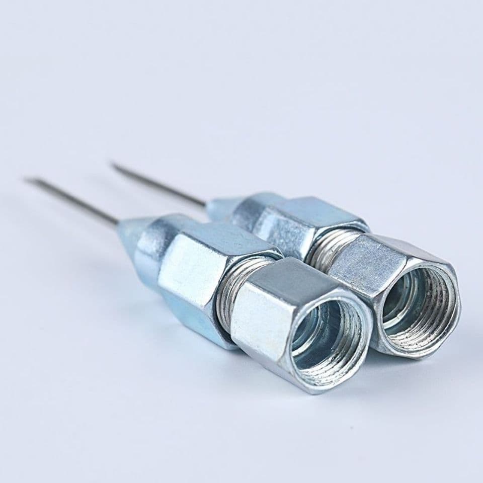 Needle Tip Grease Gun Nozzle Flat Head Pneumatic Grease Gun Tip High Pressure Grease Gun Head Manual Oil Nozzle Accessories
