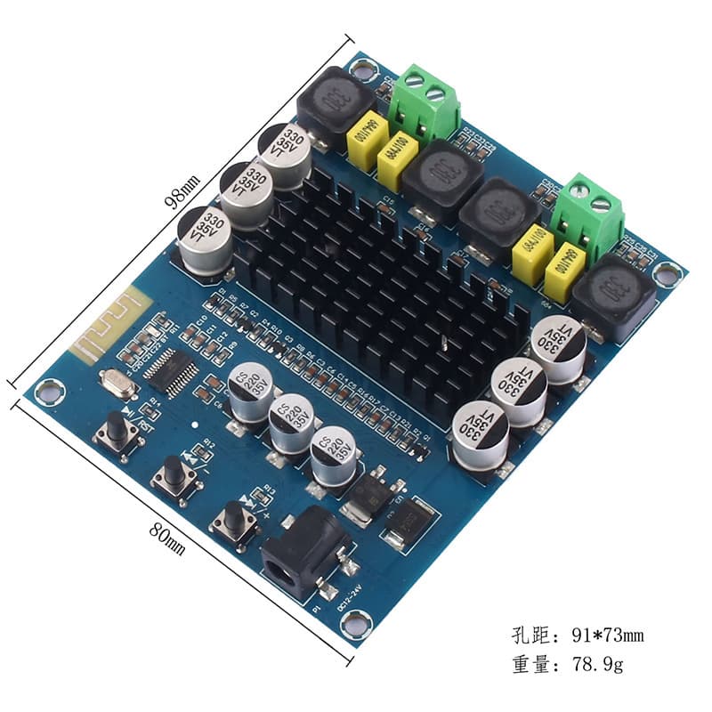 [Shaibang] TPA3116D2 Bluetooth Digital Amplifier Board, Dual Channel 2*120W High-Power Speaker Module