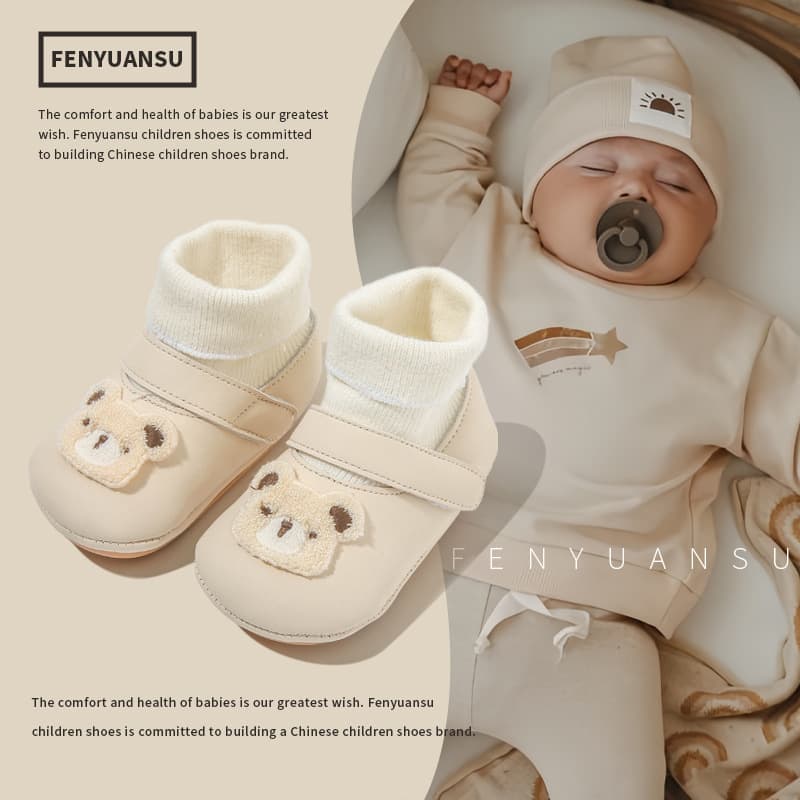 Winter Cotton-Lined Baby Shoes for Boys, Soft-Soled Walker Shoes for 6-12 Months, Infant Sock Shoes for Girls, Toddler Footwear