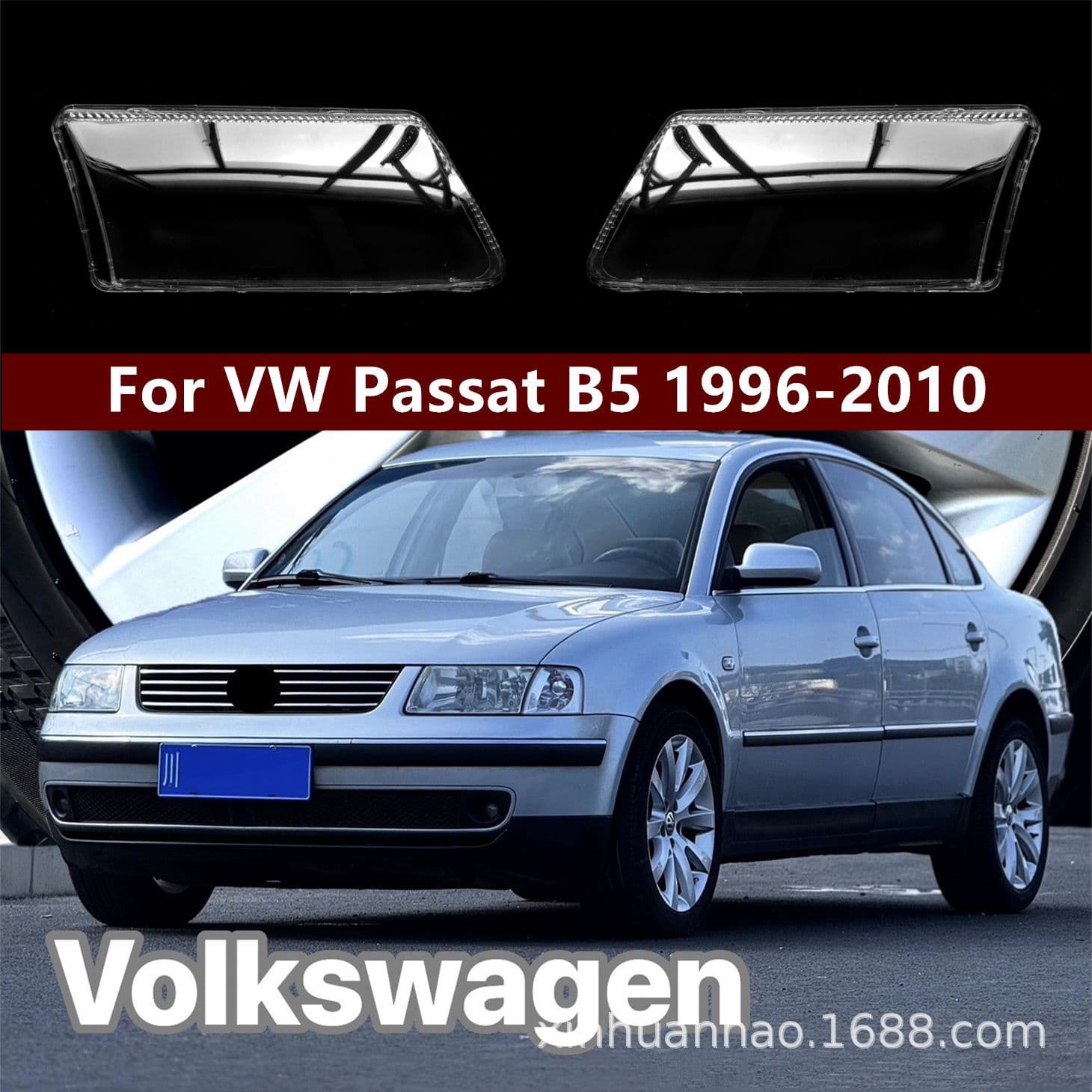 Compatible with Volkswagen Passat B5 Headlight Lens, Passat Front Headlight Clear Lens Cover, Passat B5 Headlight Housing