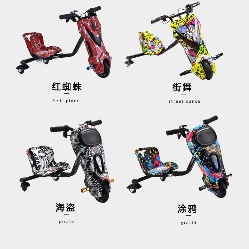 6.5 Inch 8 Inch Outdoor Electric Scooter Balance Car with Remote Control Timer Children's Three-Wheel Kart Drift Car