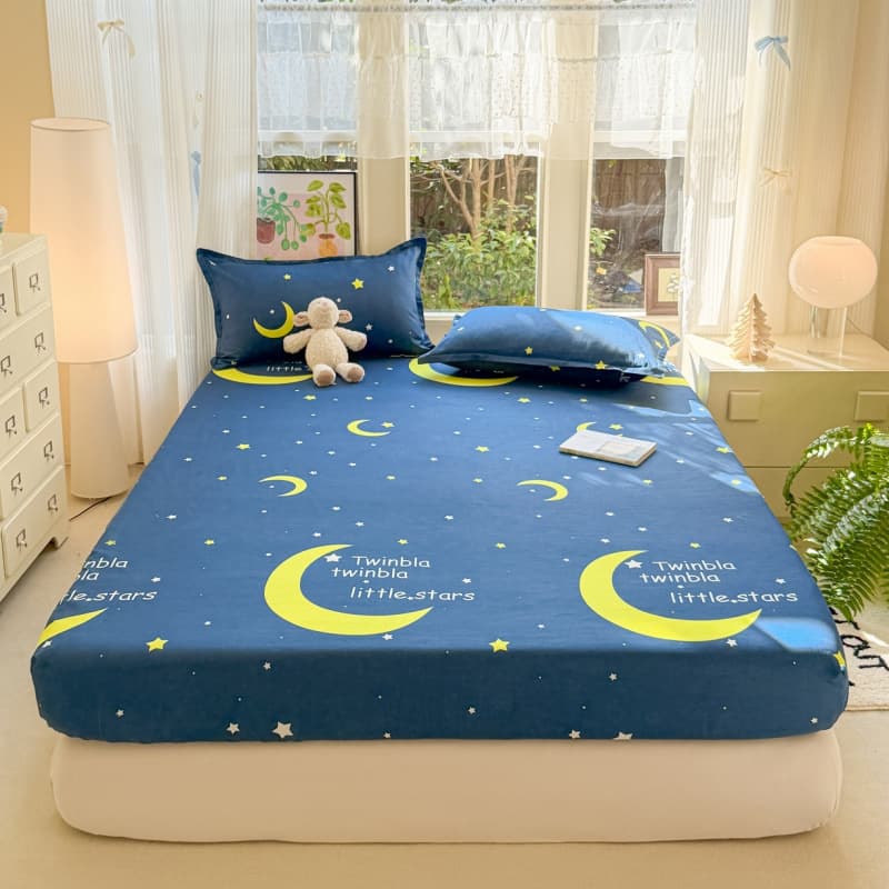 New Fitted Sheet Single Piece Dust-Proof Bed Cover Student Dormitory Mattress Protector Four-Season Universal Mattress Cover Three-Piece Set