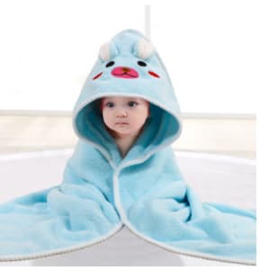 Children Bath Towel Coral Fleece Hooded Cape Autumn Winter Blanket Absorbent Bath Towel Newborn Baby Swaddle Wrap