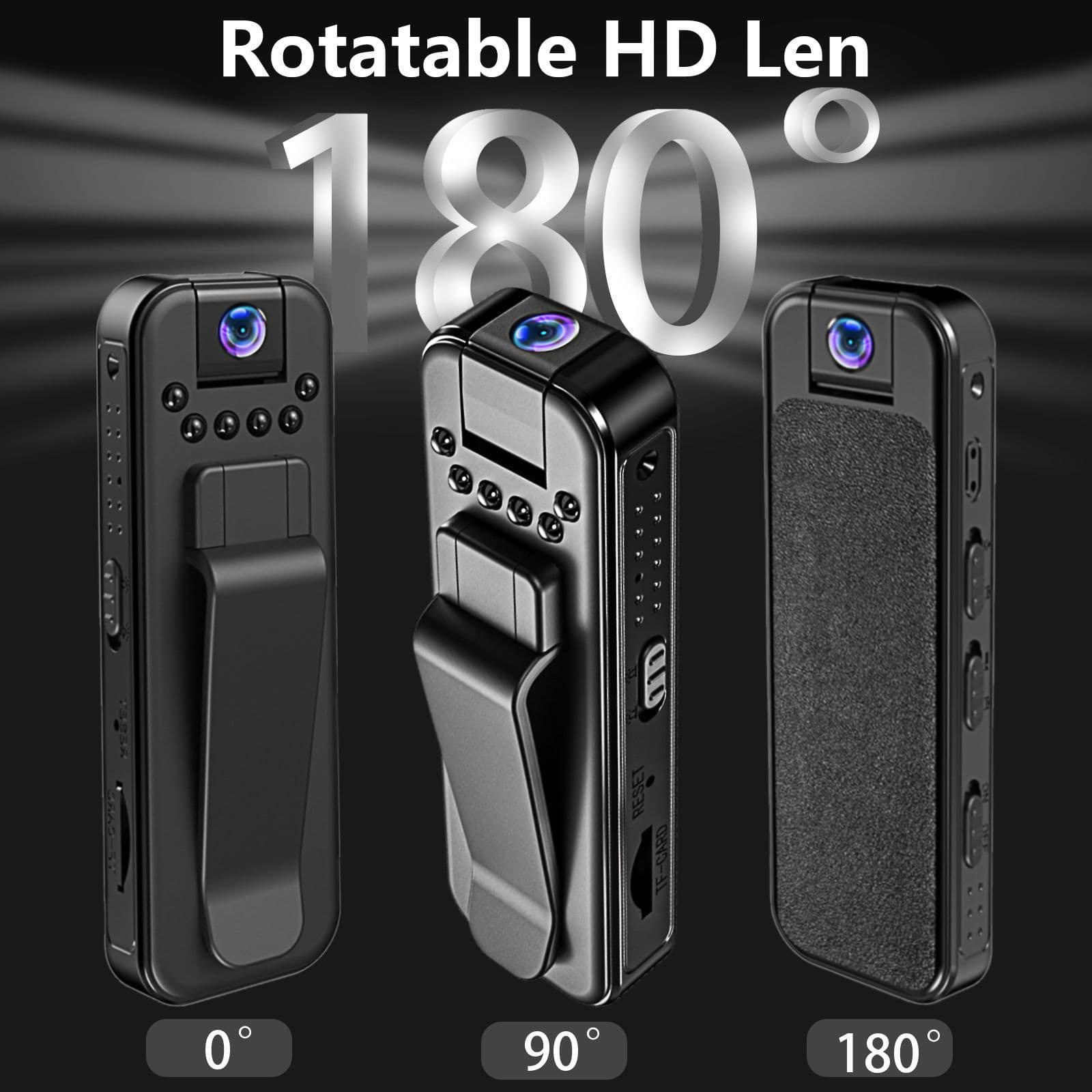 L7 Direct Recording 1080P HD Night Vision Audio Video Recorder Portable Clip with Rotating Lens Sports Camera