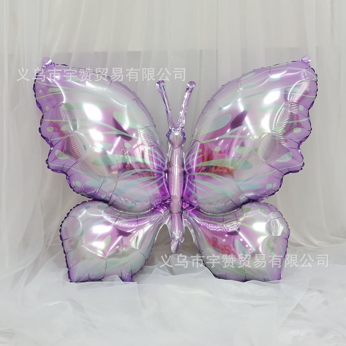Amazon Large Laser Colorful Butterfly Shape Balloon Girl Birthday Party Decoration Butterfly Balloon