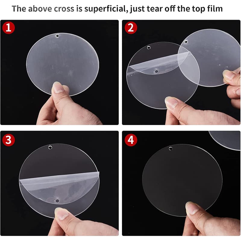 Cross-border acrylic transparent round sheet with holes, laser-cut round perforated transparent sheet, PMMA plastic sheet