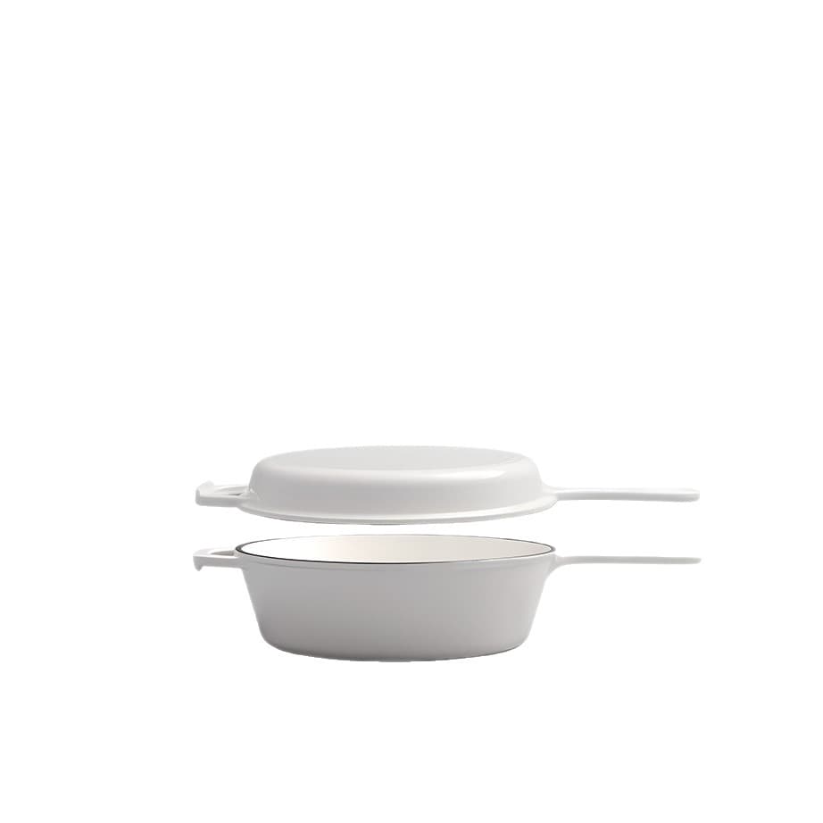 Cross-Border Amazon Cast Iron Enamel Pot Baking Bread Enamel Double-Eared Pot Deepened White Cast Iron Dutch Pot